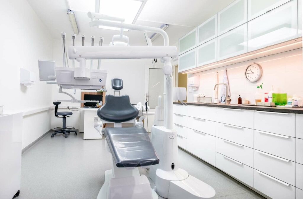 Clean dental examination room.